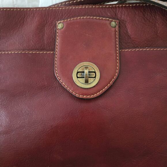 A. Bellucci Italy Genuine Leather Adjustable Crossbody, Brown, Pockets Zip top - Picture 2 of 8